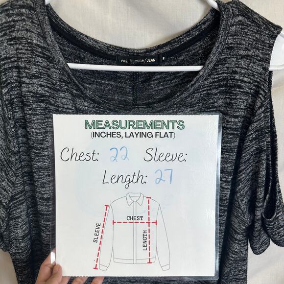 Rag & Bone Cold‎ Shoulder Short Sleeve Shirt Grunge Women’s S Black Top - Picture 4 of 9